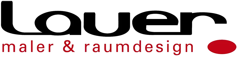 Logo für „Lover maler & raumdesign“ mit einem roten Punkt neben dem Text. Der Text ist in schwarz und rot gehalten. - Firmenadresse